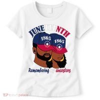 Remembering My Ancestors Juneteenth flag blue red white Women's T-Shirt thumb 0