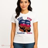 Remembering My Ancestors Juneteenth flag blue red white Women's T-Shirt thumb 4