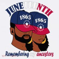 Remembering My Ancestors Juneteenth flag blue red white Women's T-Shirt thumb 6