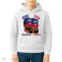 Remembering My Ancestors Juneteenth flag blue red white Kids Hoodie thumb 4