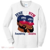 Remembering My Ancestors Juneteenth flag blue red white Kids Long Sleeve Shirt thumb 0