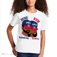 Remembering My Ancestors Juneteenth flag blue red white Kids T-Shirt thumb 2