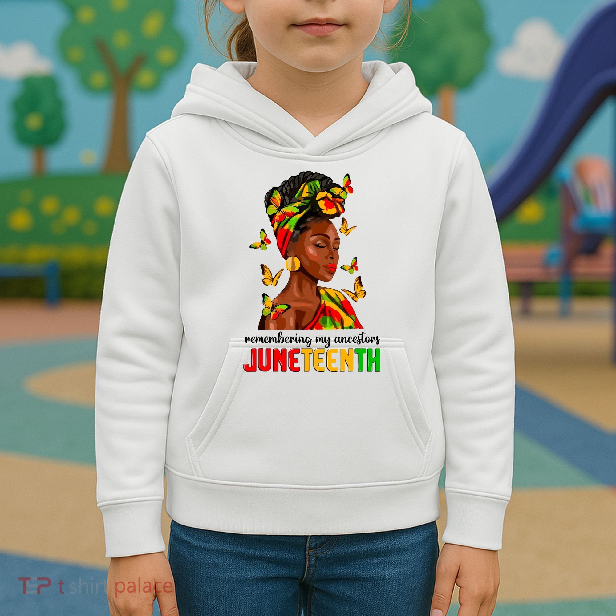 Remembering My Ancestors Juneteenth Celebrate Black Women Kids Hoodie