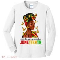 Remembering My Ancestors Juneteenth Celebrate Black Women Kids Long Sleeve Shirt thumb 0