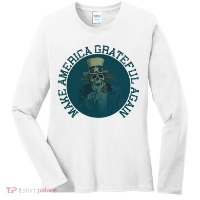 Retro Make America Grateful Again Vintage Uncle Sam Women's Long Sleeve Shirt