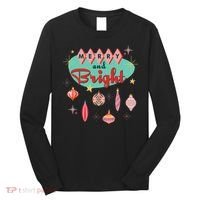 Retro Merry And Bright Midcentury Modern Christmas Ornament Long Sleeve Shirt thumb 0
