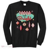 Retro Merry And Bright Midcentury Modern Christmas Ornament Sweatshirt thumb 0