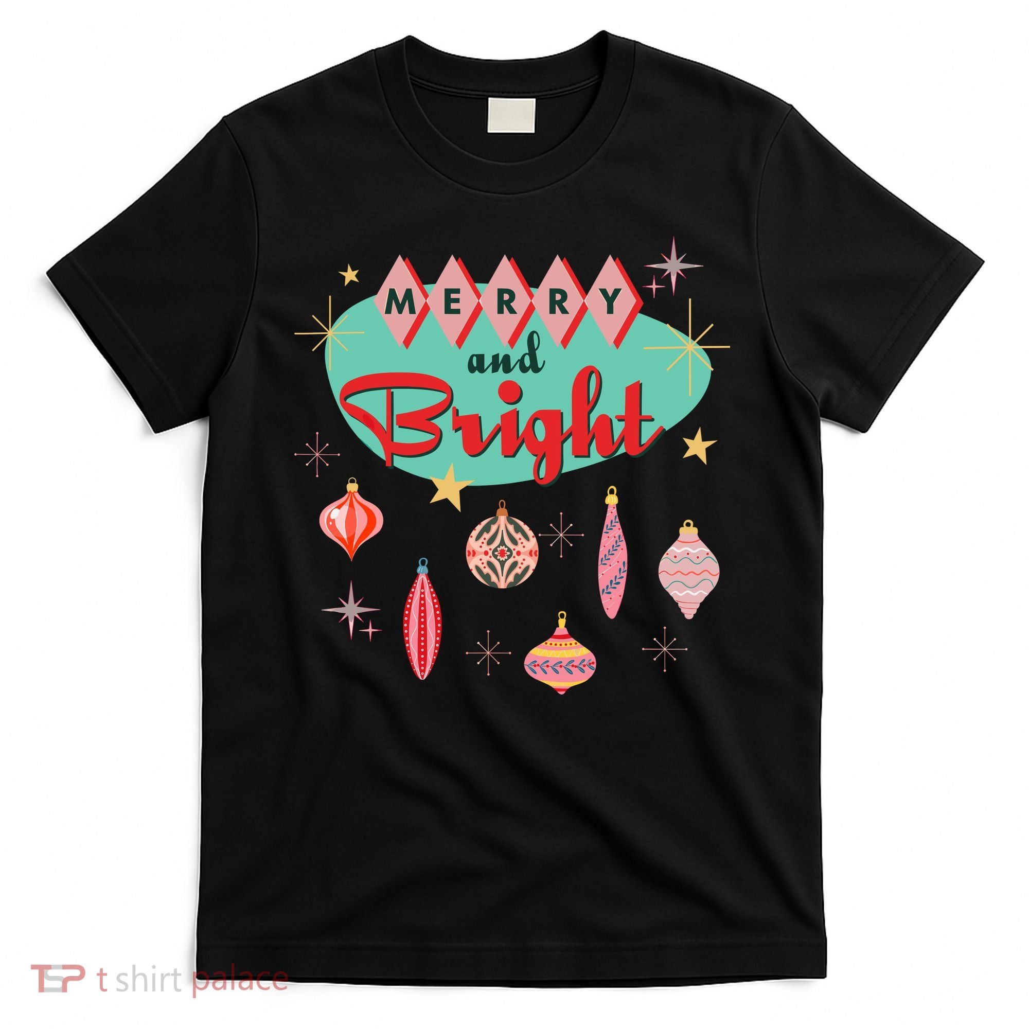 Retro Merry And Bright Midcentury Modern Christmas Ornament T-Shirt