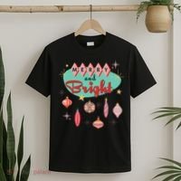Retro Merry And Bright Midcentury Modern Christmas Ornament T-Shirt thumb 2