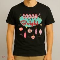 Retro Merry And Bright Midcentury Modern Christmas Ornament T-Shirt thumb 3