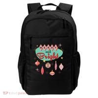 Retro Merry And Bright Midcentury Modern Christmas Ornament Backpack thumb 0