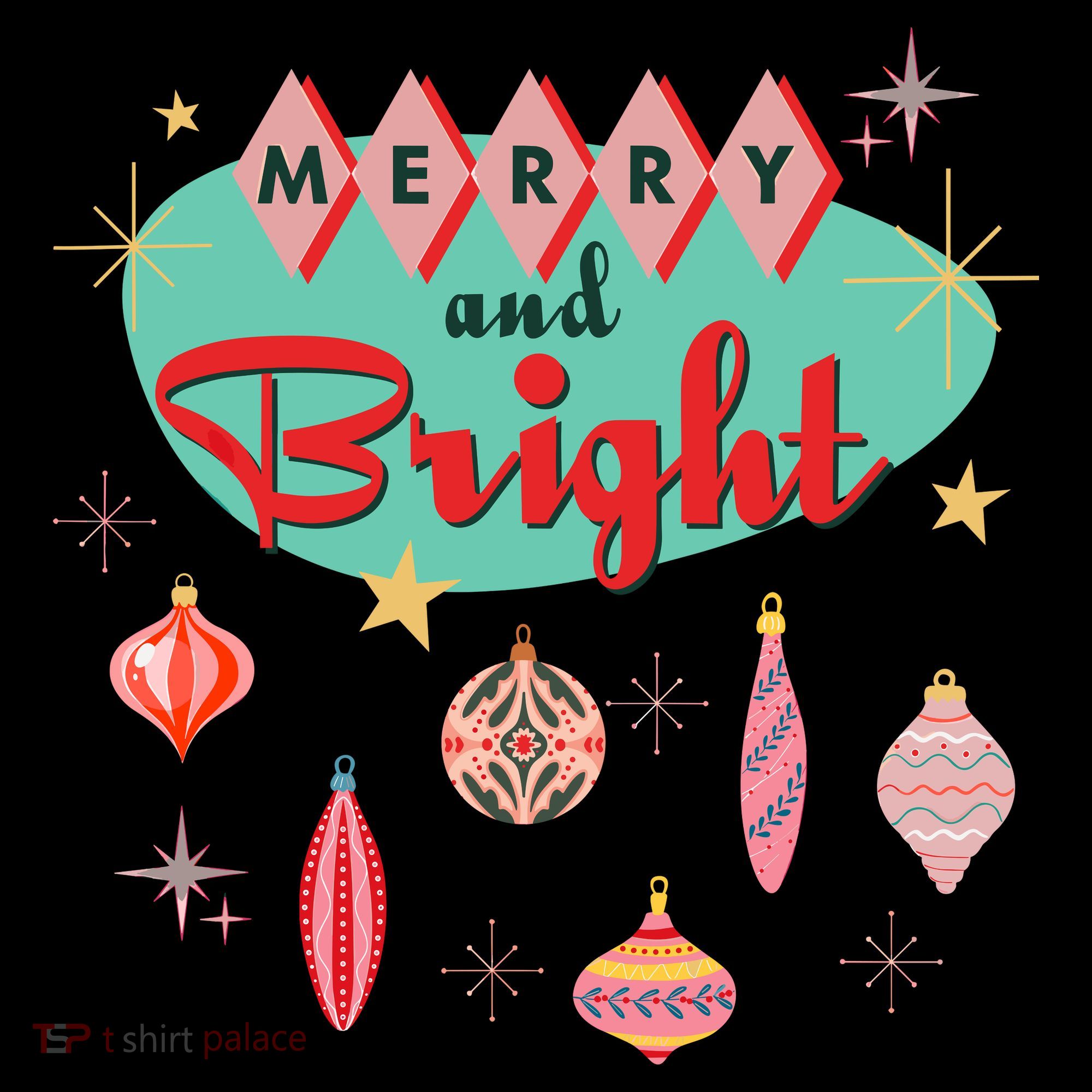 Retro Merry And Bright Midcentury Modern Christmas Ornament Coffee Mug