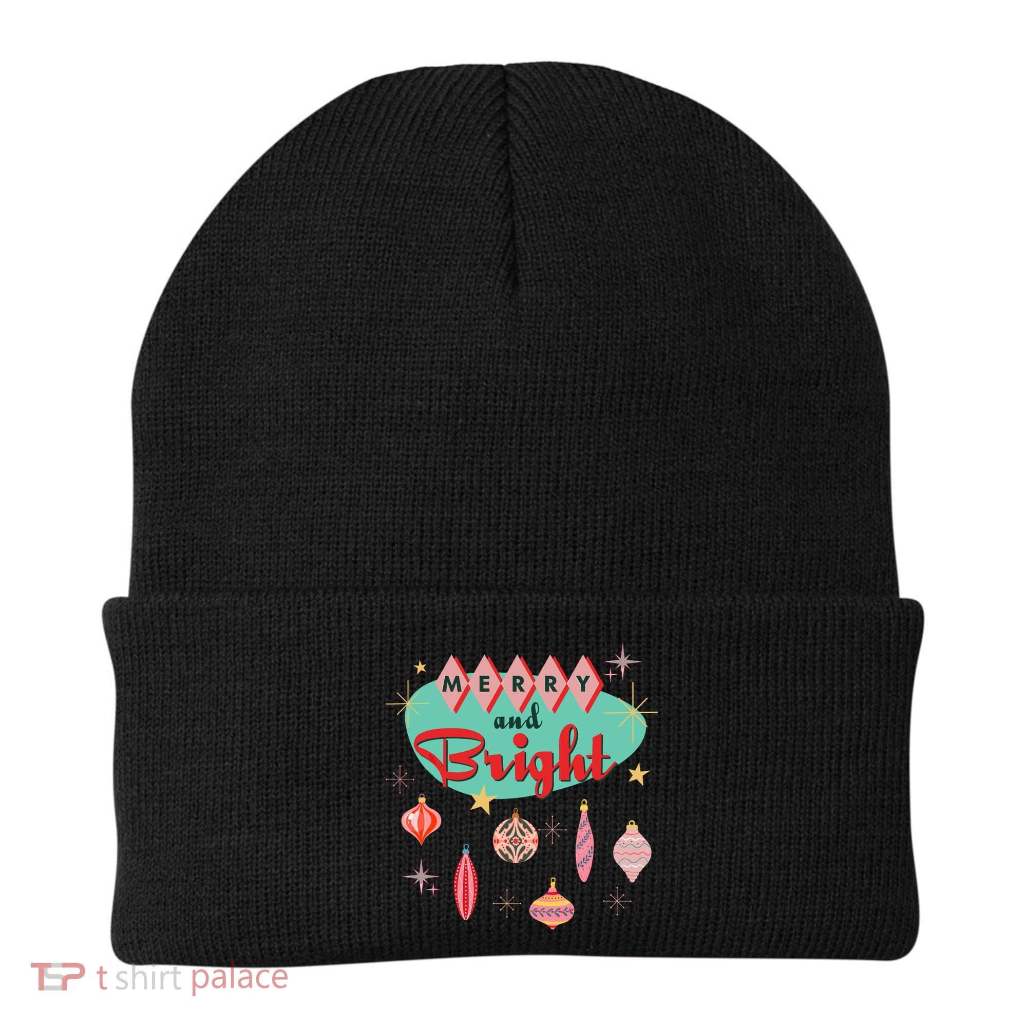 Retro Merry And Bright Midcentury Modern Christmas Ornament Beanie
