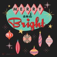 Retro Merry And Bright Midcentury Modern Christmas Ornament Beanie thumb 2