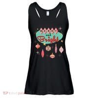 Retro Merry And Bright Midcentury Modern Christmas Ornament Ladies Essential Flowy Tank thumb 0