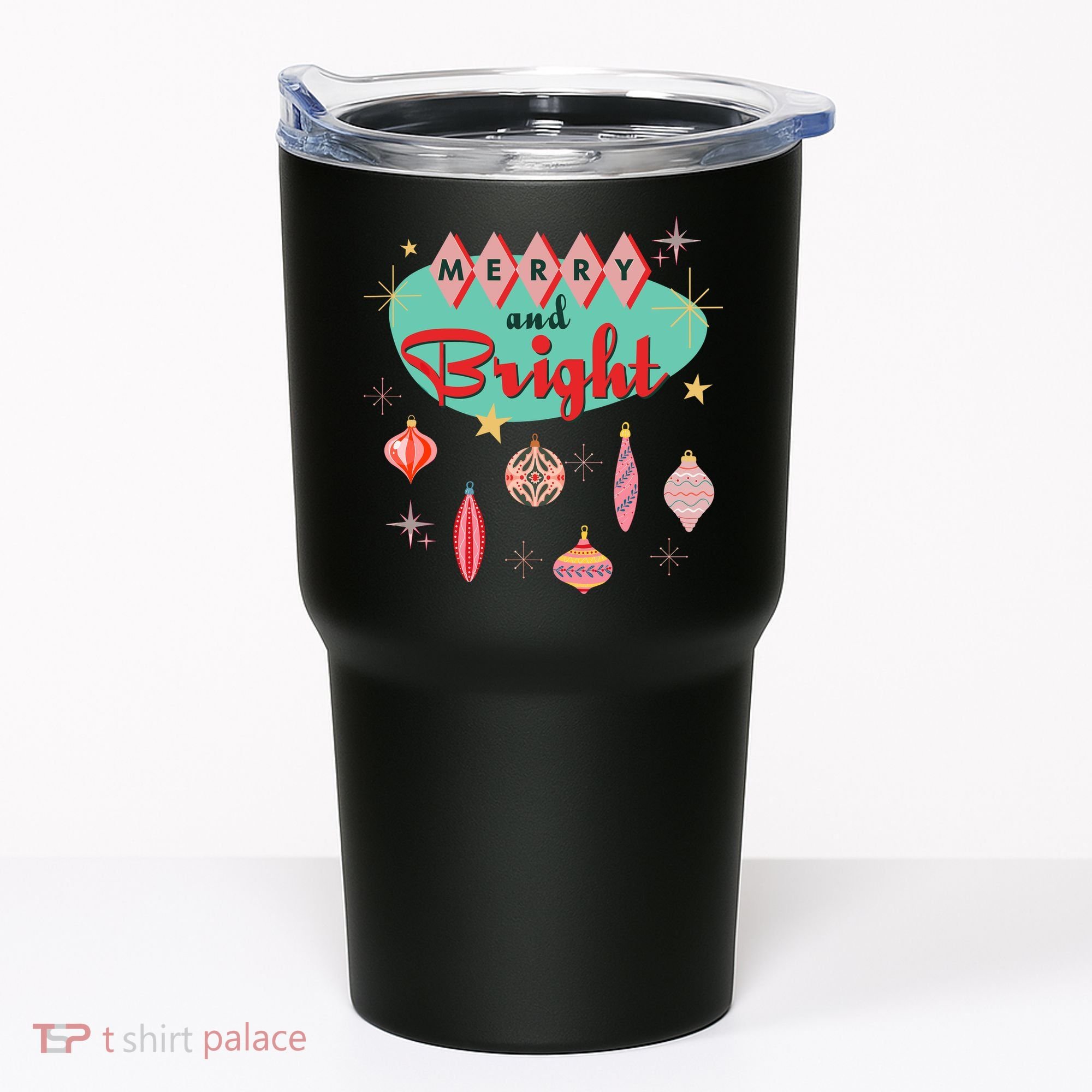 Retro Merry And Bright Midcentury Modern Christmas Ornament Tumbler