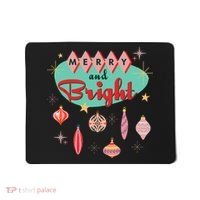 Retro Merry And Bright Midcentury Modern Christmas Ornament Mousepad thumb 0