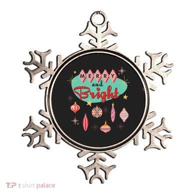 Retro Merry And Bright Midcentury Modern Christmas Ornament Ornament