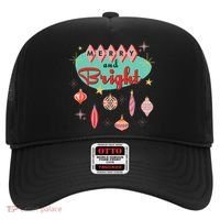 Retro Merry And Bright Midcentury Modern Christmas Ornament Hat thumb 0