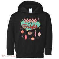 Retro Merry And Bright Midcentury Modern Christmas Ornament Toddler Hoodie thumb 0