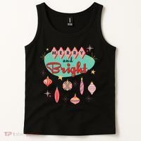 Retro Merry And Bright Midcentury Modern Christmas Ornament Tank Top thumb 2