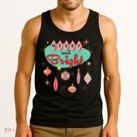 Retro Merry And Bright Midcentury Modern Christmas Ornament Tank Top thumb 3