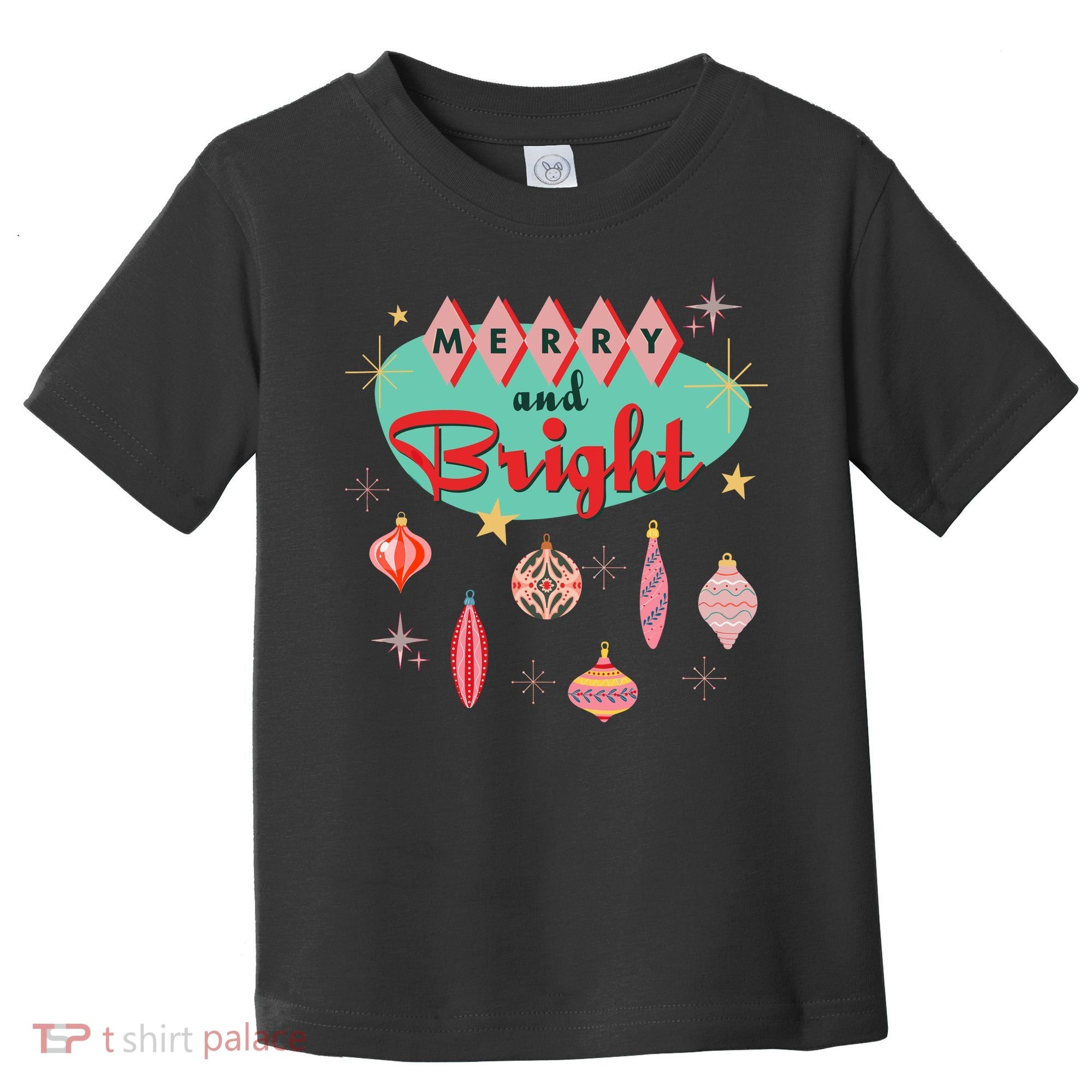 Retro Merry And Bright Midcentury Modern Christmas Ornament Toddler T-Shirt