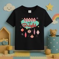 Retro Merry And Bright Midcentury Modern Christmas Ornament Toddler T-Shirt thumb 3