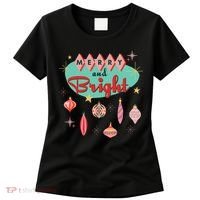 Retro Merry And Bright Midcentury Modern Christmas Ornament Women's T-Shirt thumb 0