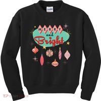 Retro Merry And Bright Midcentury Modern Christmas Ornament Kids Sweatshirt thumb 0