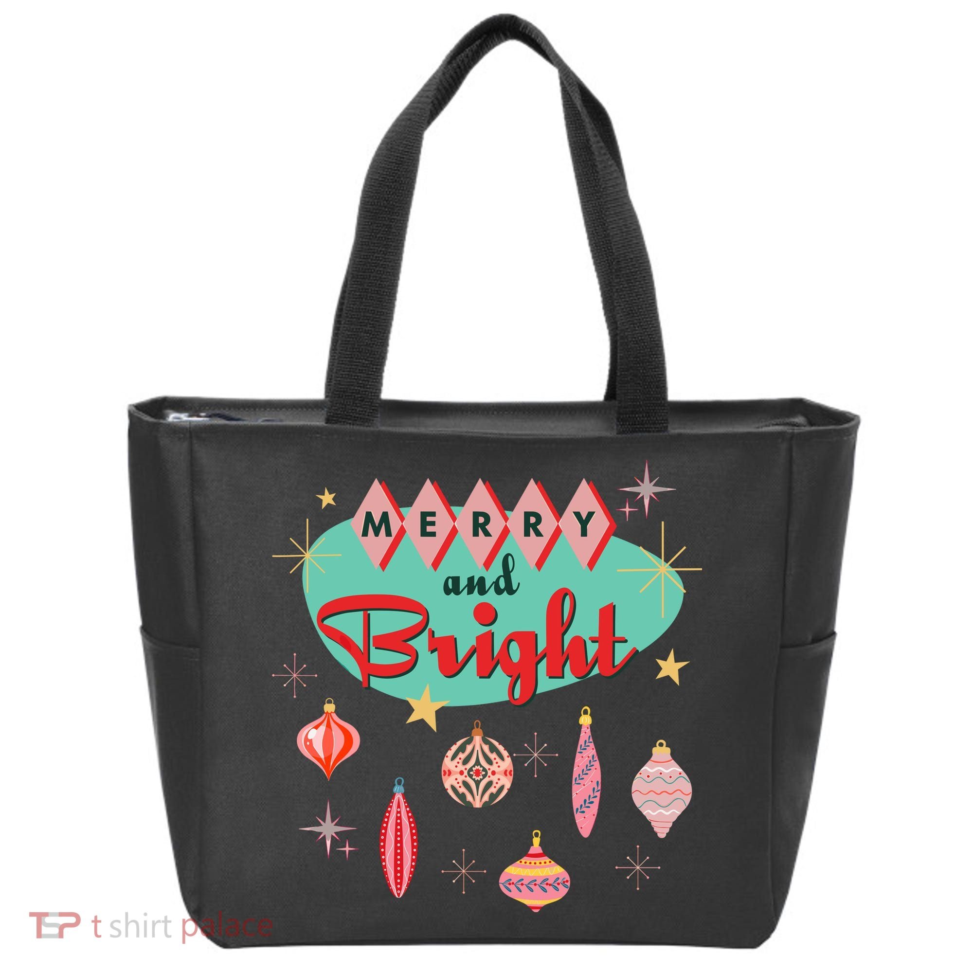 Retro Merry And Bright Midcentury Modern Christmas Ornament Tote Bag