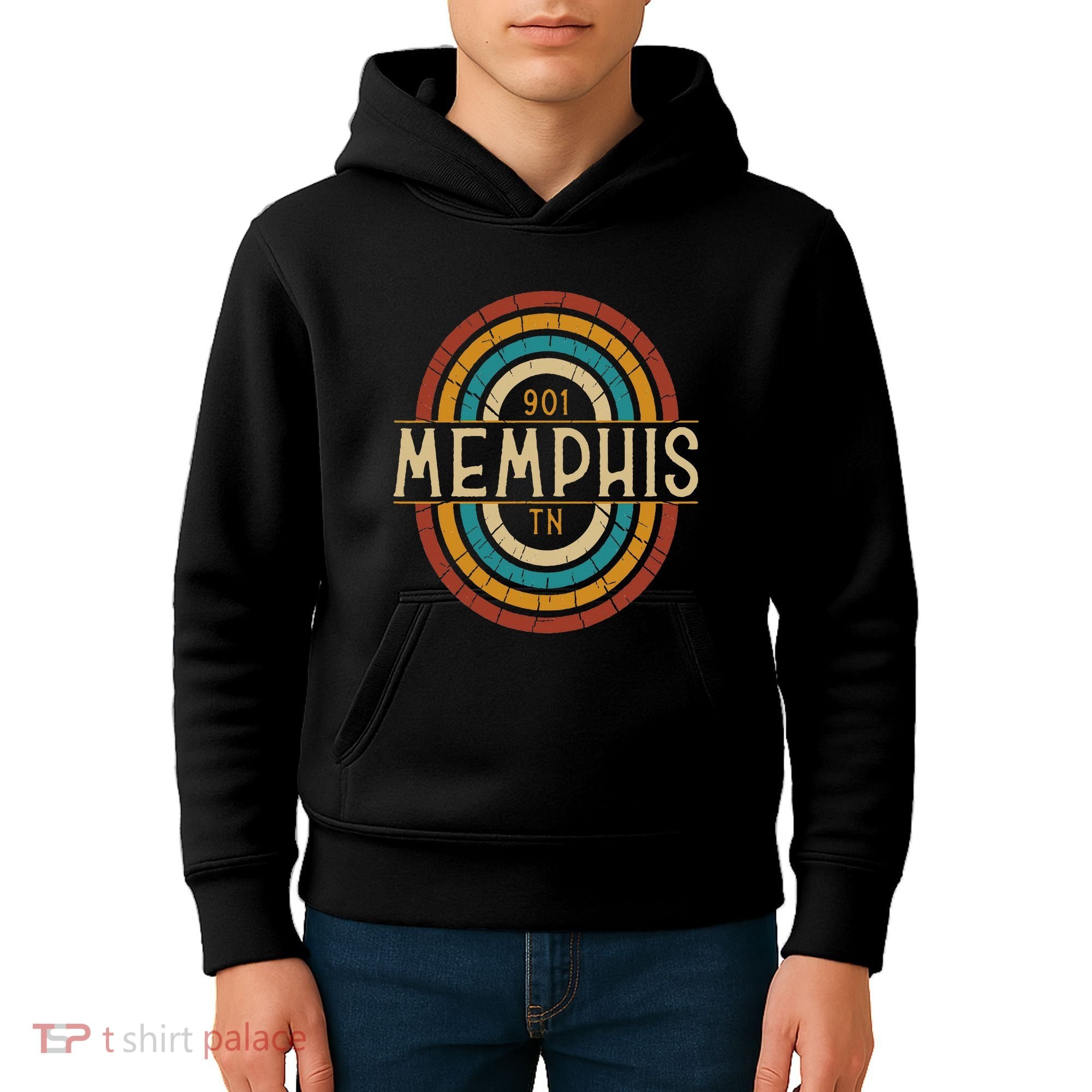 Retro Memphis Area Code 901 Residents State Tennessee Kids Hoodie