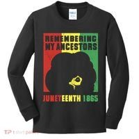 Remembering My Ancestors Juneteenth Black Freedom 1865 Kids Long Sleeve Shirt thumb 0