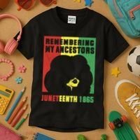 Remembering My Ancestors Juneteenth Black Freedom 1865 Kids T-Shirt thumb 3