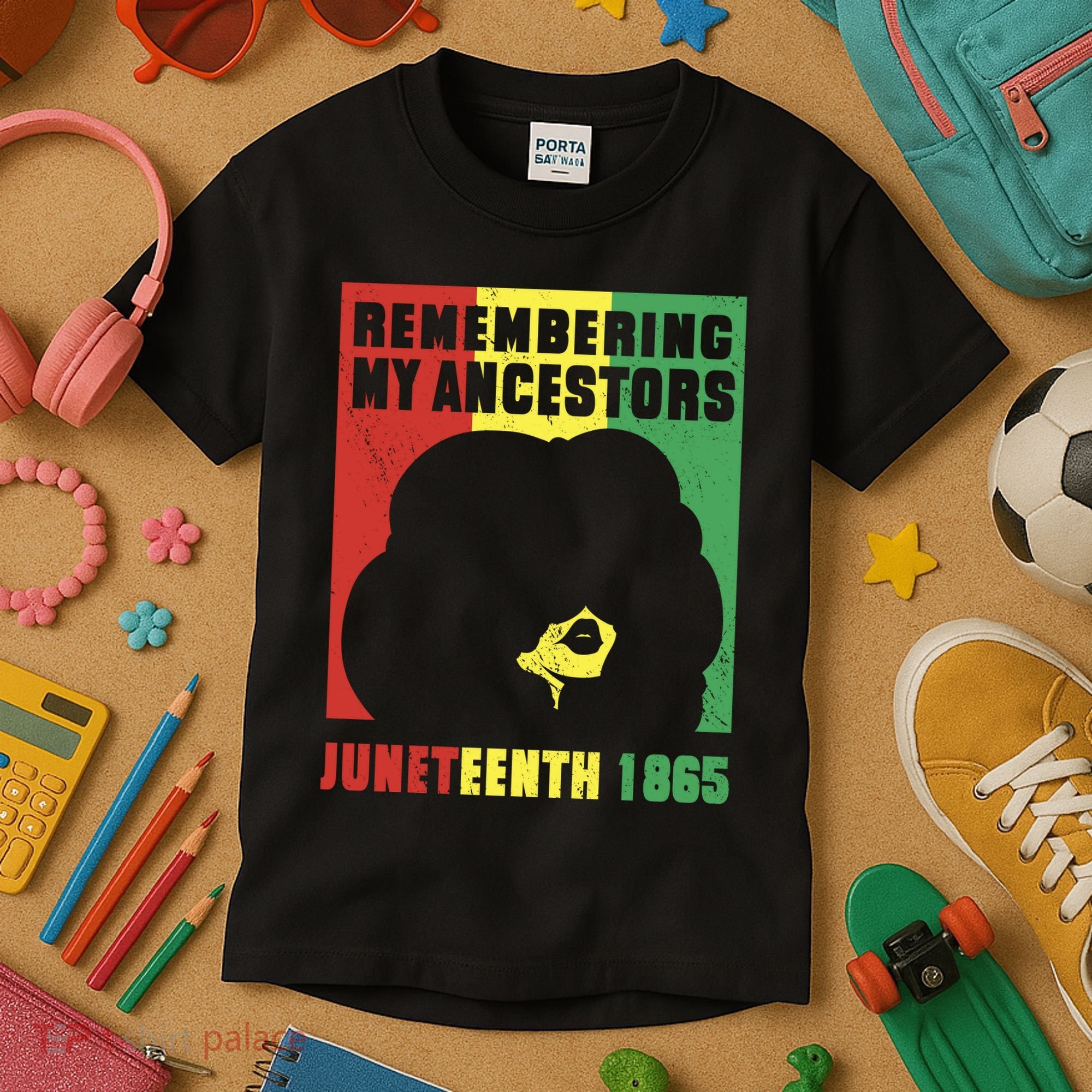 Remembering My Ancestors Juneteenth Black Freedom 1865 Kids T-Shirt