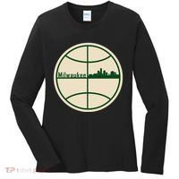 Retro Milwaukee Basketball Home Game Baskeball Fan Women's Long Sleeve Shirt thumb 0
