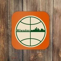 Retro Milwaukee Basketball Home Game Baskeball Fan Coaster thumb 0