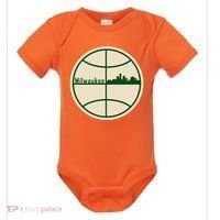 Retro Milwaukee Basketball Home Game Baskeball Fan Baby Bodysuit thumb 0