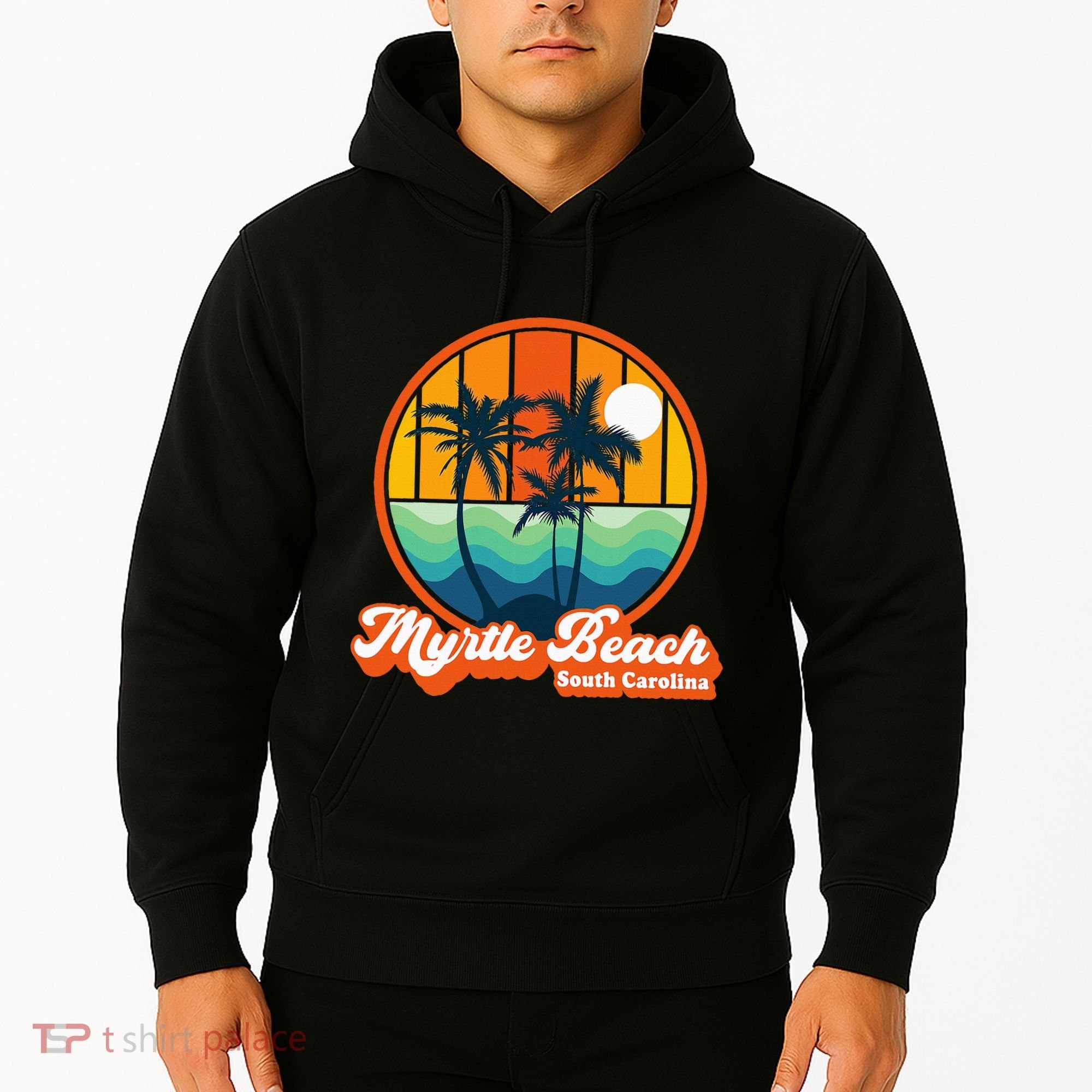 Retro Myrtle Beach South Carolina Summer 90s Beach Souvenirs Hoodie