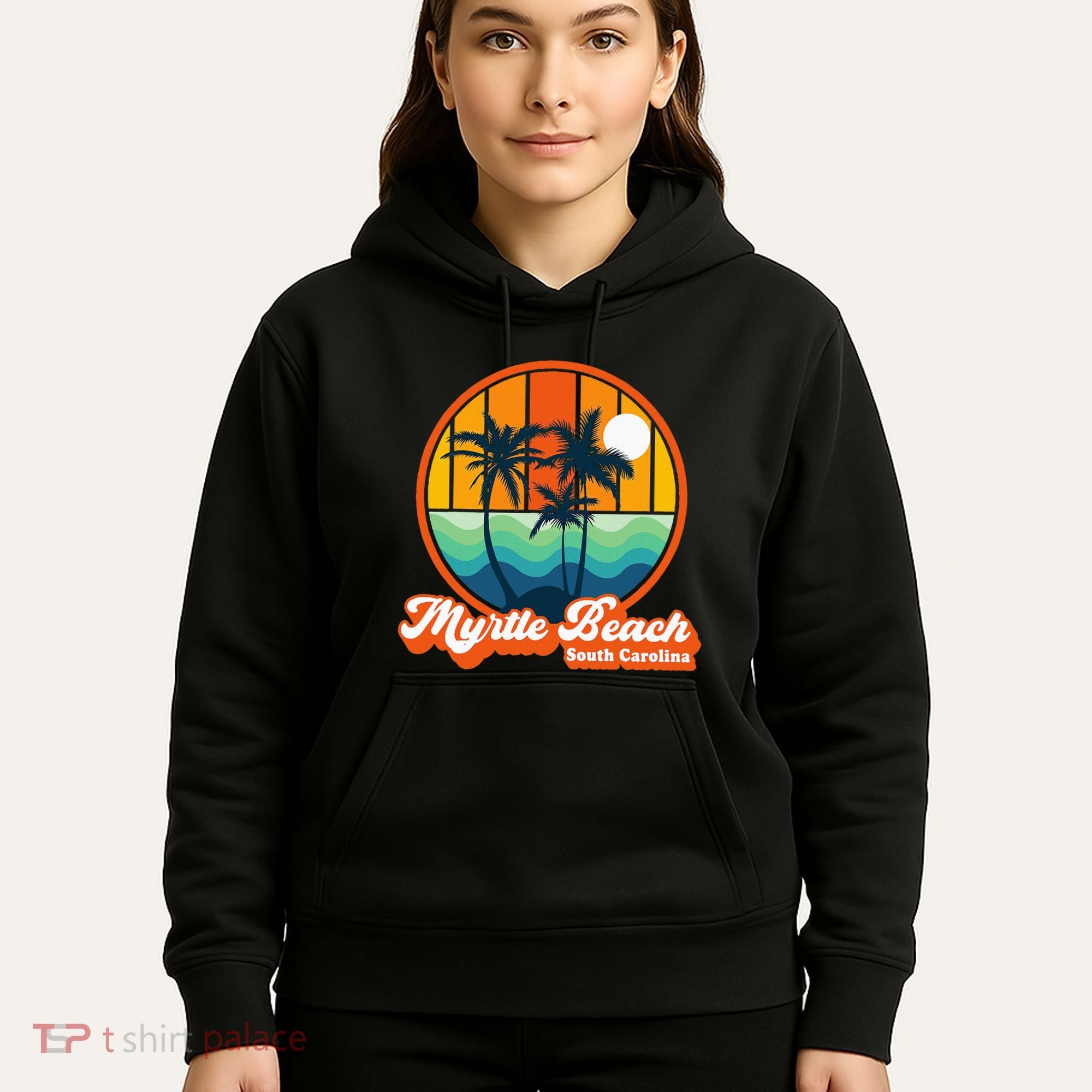 Retro Myrtle Beach South Carolina Summer 90s Beach Souvenirs Hoodie