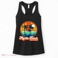 Retro Myrtle Beach South Carolina Summer 90s Beach Souvenirs Women's Tank Top thumb 0