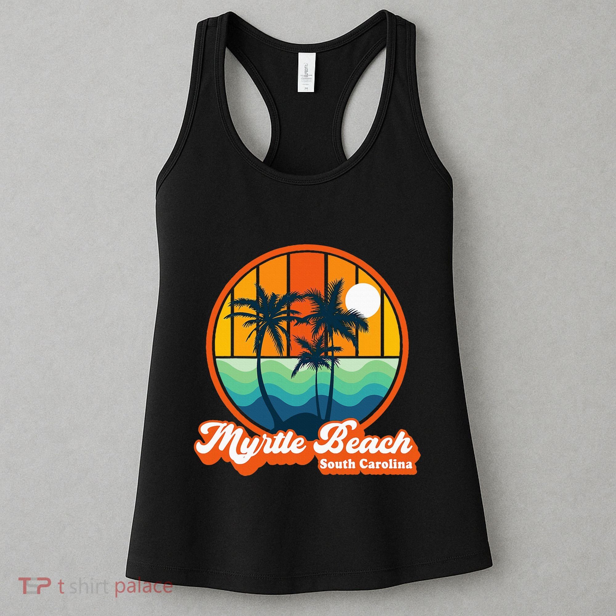 Retro Myrtle Beach South Carolina Summer 90s Beach Souvenirs Women's Tank Top