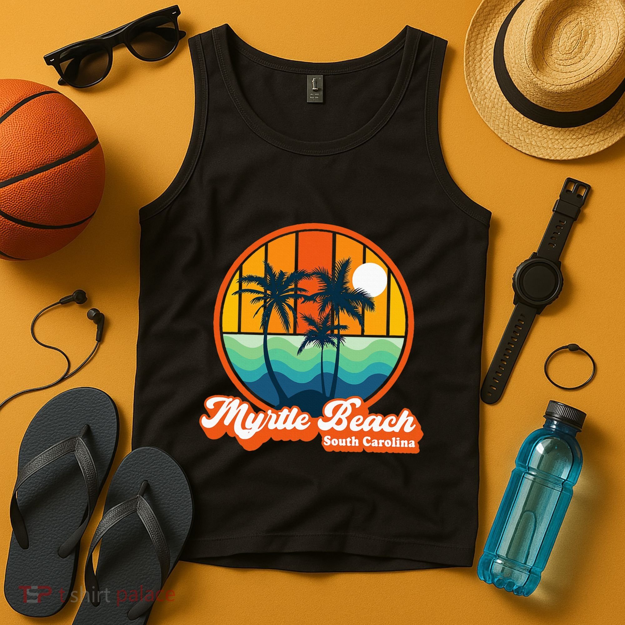 Retro Myrtle Beach South Carolina Summer 90s Beach Souvenirs Tank Top