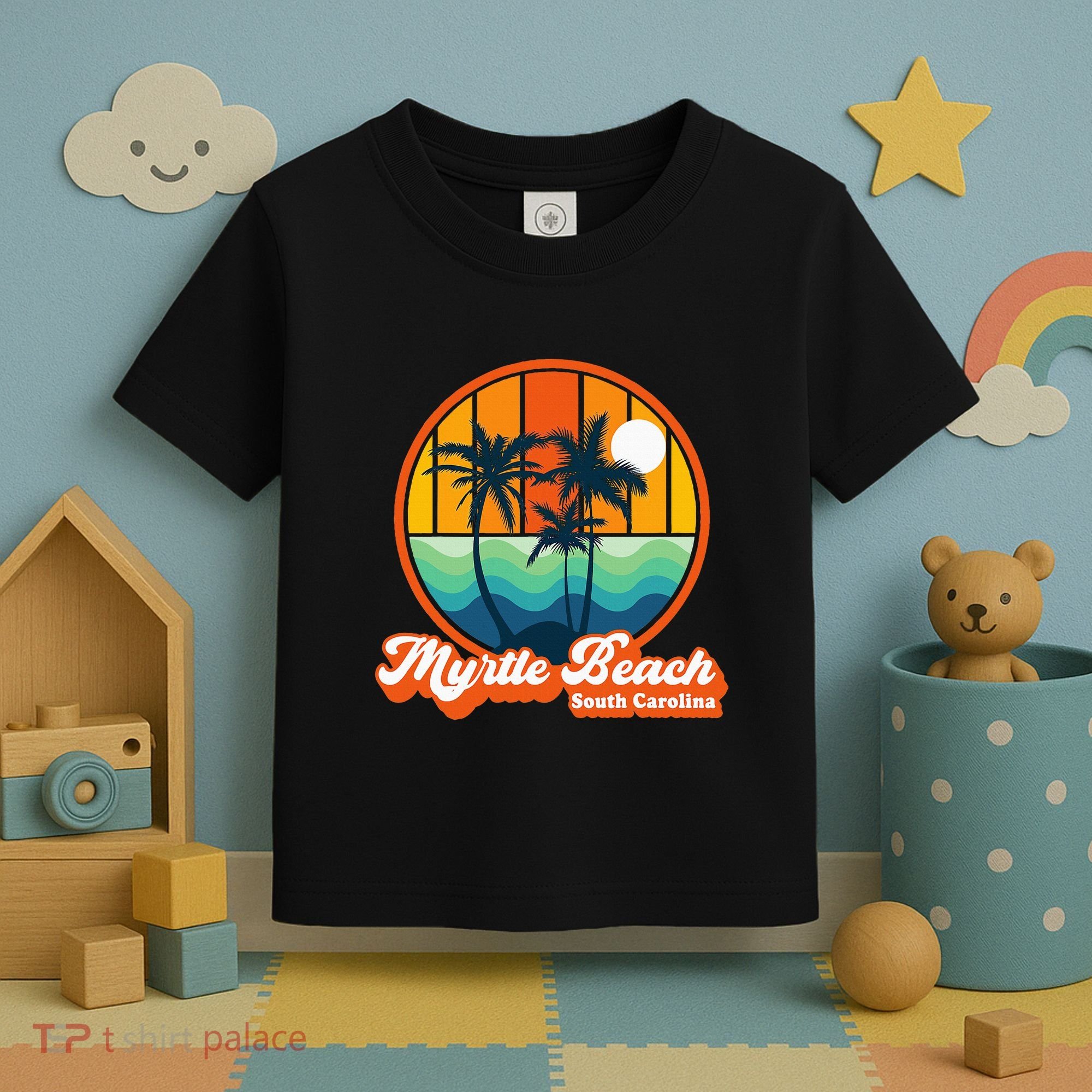 Retro Myrtle Beach South Carolina Summer 90s Beach Souvenirs Toddler T-Shirt