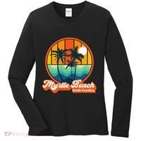 Retro Myrtle Beach South Carolina Summer 90s Beach Souvenirs Women's Long Sleeve Shirt thumb 0