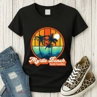 Retro Myrtle Beach South Carolina Summer 90s Beach Souvenirs Women's T-Shirt thumb 3
