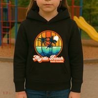 Retro Myrtle Beach South Carolina Summer 90s Beach Souvenirs Kids Hoodie thumb 3