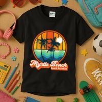 Retro Myrtle Beach South Carolina Summer 90s Beach Souvenirs Kids T-Shirt thumb 3
