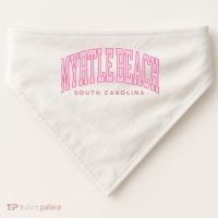 Retro Myrtle Beach South Carolina beach wo summer USA-Made Doggie Bandana thumb 0