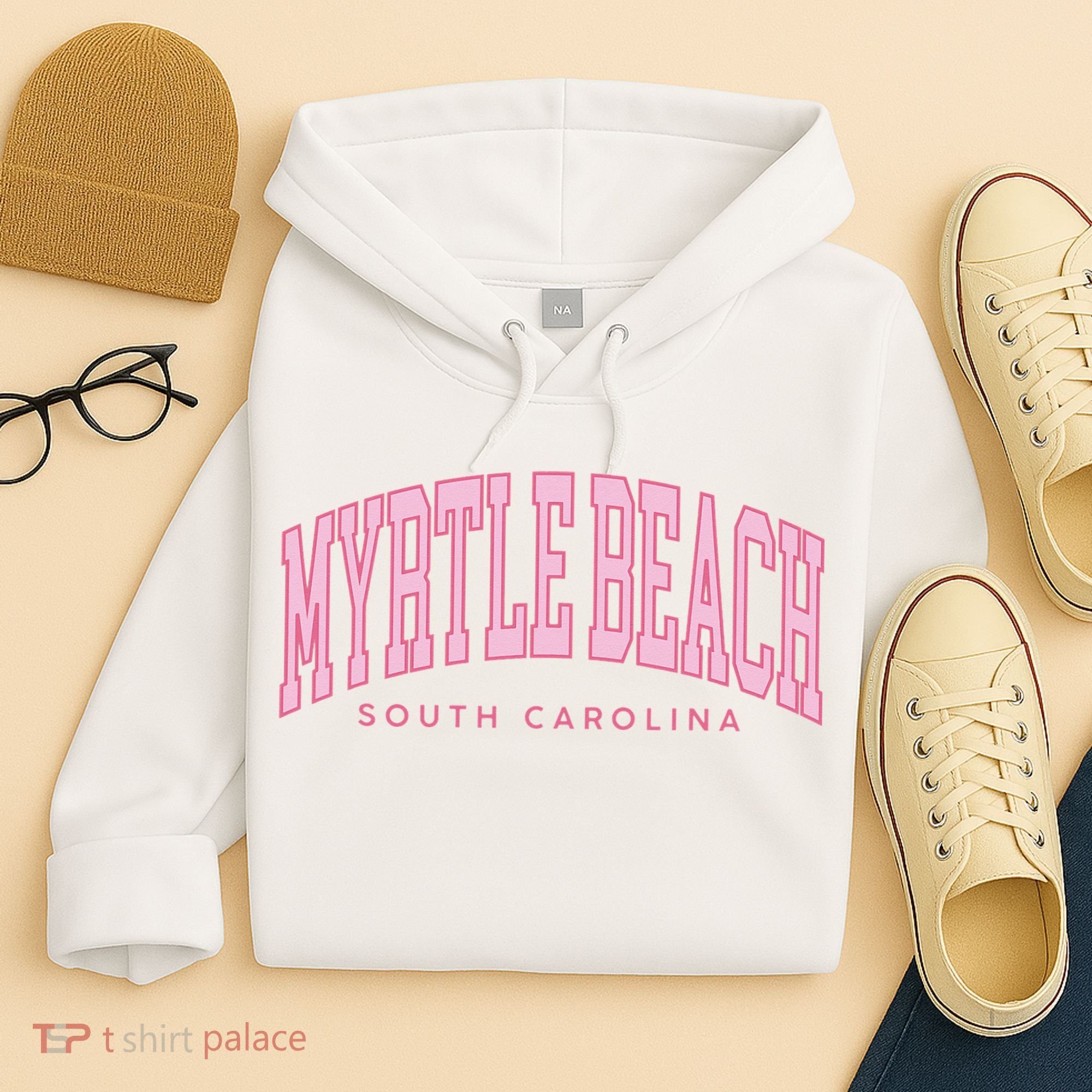 Retro Myrtle Beach South Carolina beach wo summer Hoodie